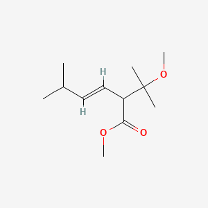 molecular formula C12H22O3 B15426940 methyl (E)-2-(2-methoxypropan-2-yl)-5-methylhex-3-enoate CAS No. 98875-58-2