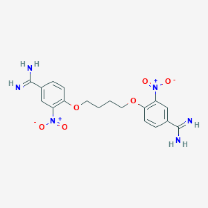 molecular formula C18H20N6O6 B154271 4,4'-(1,4-Butanediylbis(oxy))bis(3-nitrobenzenecarboximidamide) CAS No. 125880-76-4