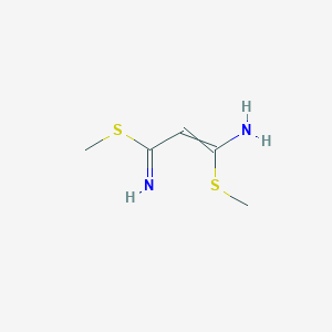 molecular formula C5H10N2S2 B15427209 Methyl 3-amino-3-(methylsulfanyl)prop-2-enimidothioate CAS No. 93545-18-7