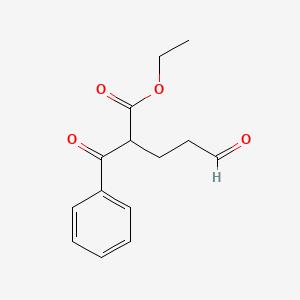 molecular formula C14H16O4 B15427282 Ethyl 2-benzoyl-5-oxo-pentanoate 