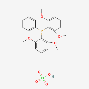 molecular formula C22H24ClO8P B15427340 Bis(2,6-dimethoxyphenyl)-phenylphosphane;perchloric acid CAS No. 91608-22-9