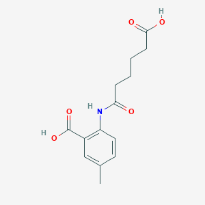 molecular formula C14H17NO5 B15427569 Benzoic acid, 2-[(5-carboxy-1-oxopentyl)amino]-5-methyl- CAS No. 95541-22-3