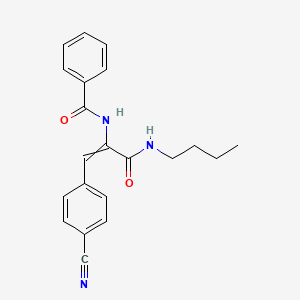molecular formula C21H21N3O2 B15427675 N-[3-(Butylamino)-1-(4-cyanophenyl)-3-oxoprop-1-en-2-yl]benzamide CAS No. 90290-87-2