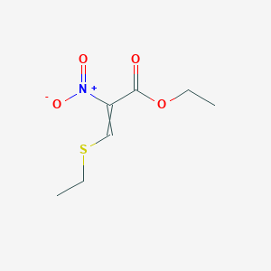 molecular formula C7H11NO4S B15427705 Ethyl 3-(ethylsulfanyl)-2-nitroprop-2-enoate CAS No. 90279-92-8