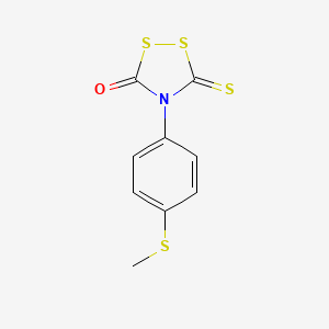 molecular formula C9H7NOS4 B15427792 4-[4-(Methylsulfanyl)phenyl]-5-sulfanylidene-1,2,4-dithiazolidin-3-one CAS No. 90865-19-3