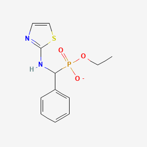 molecular formula C12H14N2O3PS- B15427878 Ethyl {phenyl[(1,3-thiazol-2-yl)amino]methyl}phosphonate CAS No. 91207-35-1