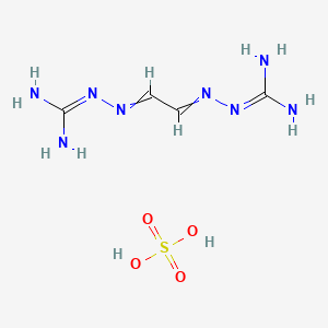 molecular formula C4H12N8O4S B15427955 Hydrazinecarboximidamide, 2,2'-(1,2-ethanediylidene)bis-, sulfate CAS No. 92086-94-7