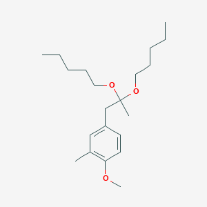 molecular formula C21H36O3 B15427963 4-[2,2-Bis(pentyloxy)propyl]-1-methoxy-2-methylbenzene CAS No. 90177-01-8