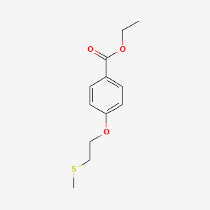 molecular formula C12H16O3S B15428275 Ethyl 4-[2-(methylsulfanyl)ethoxy]benzoate CAS No. 90184-12-6