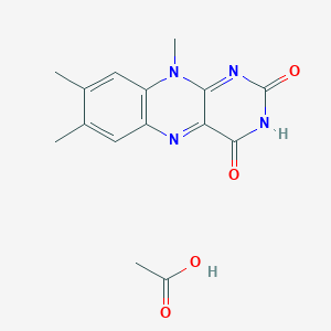 molecular formula C15H16N4O4 B15428389 Acetic acid;7,8,10-trimethylbenzo[g]pteridine-2,4-dione CAS No. 90937-01-2