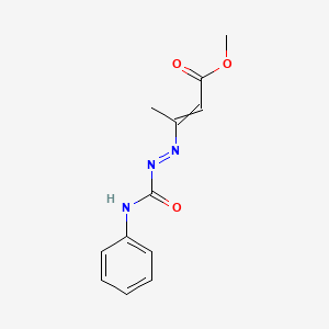 molecular formula C12H13N3O3 B15428516 Methyl 3-[(E)-(phenylcarbamoyl)diazenyl]but-2-enoate CAS No. 94126-55-3