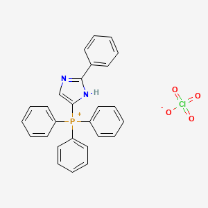 molecular formula C27H22ClN2O4P B15428559 Triphenyl(2-phenyl-1H-imidazol-5-yl)phosphanium perchlorate CAS No. 90283-94-6