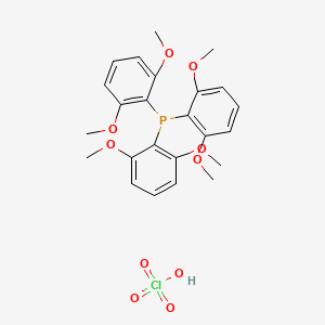molecular formula C24H28ClO10P B15428641 Perchloric acid;tris(2,6-dimethoxyphenyl)phosphane CAS No. 91608-20-7
