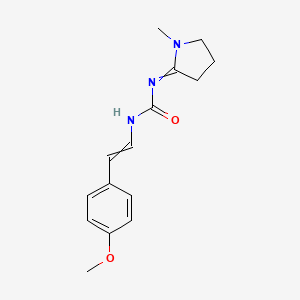 molecular formula C15H19N3O2 B15428883 N-[2-(4-Methoxyphenyl)ethenyl]-N'-(1-methylpyrrolidin-2-ylidene)urea CAS No. 90120-11-9