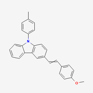 molecular formula C28H23NO B15428890 3-[2-(4-Methoxyphenyl)ethenyl]-9-(4-methylphenyl)-9H-carbazole CAS No. 90429-26-8