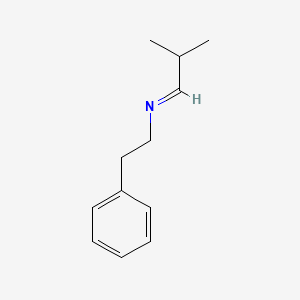 molecular formula C12H17N B15429156 Benzeneethanamine, N-(2-methylpropylidene)- CAS No. 91406-83-6