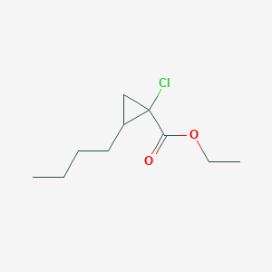 molecular formula C10H17ClO2 B15429276 Ethyl 2-butyl-1-chlorocyclopropane-1-carboxylate CAS No. 90284-92-7