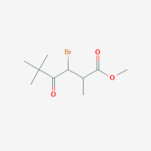 molecular formula C10H17BrO3 B15429398 Methyl 3-bromo-2,5,5-trimethyl-4-oxohexanoate CAS No. 90289-09-1