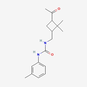 molecular formula C17H24N2O2 B15429427 N-[(3-Acetyl-2,2-dimethylcyclobutyl)methyl]-N'-(3-methylphenyl)urea CAS No. 90156-32-4