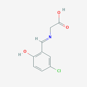 molecular formula C9H8ClNO3 B15429584 N-[(3-Chloro-6-oxocyclohexa-2,4-dien-1-ylidene)methyl]glycine CAS No. 90237-11-9