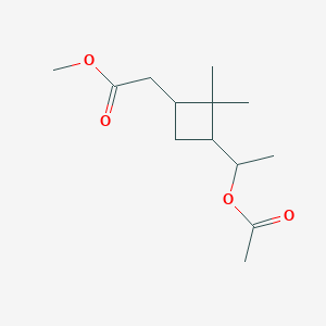 molecular formula C13H22O4 B15429833 Methyl 2-[3-(1-acetyloxyethyl)-2,2-dimethylcyclobutyl]acetate CAS No. 91976-29-3