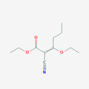 molecular formula C11H17NO3 B15429941 Ethyl 2-cyano-3-ethoxyhex-2-enoate CAS No. 90280-00-5