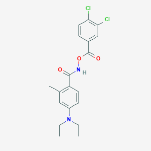 molecular formula C19H20Cl2N2O3 B15429978 N-[(3,4-Dichlorobenzoyl)oxy]-4-(diethylamino)-2-methylbenzamide CAS No. 90468-45-4