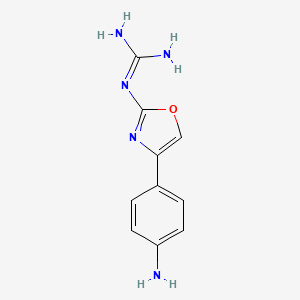 molecular formula C10H11N5O B15430348 N''-[4-(4-Aminophenyl)-1,3-oxazol-2-yl]guanidine CAS No. 88541-00-8