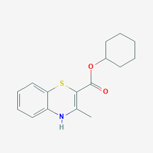 molecular formula C16H19NO2S B15430354 Cyclohexyl 3-methyl-4H-1,4-benzothiazine-2-carboxylate CAS No. 90252-64-5