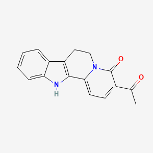 molecular formula C17H14N2O2 B15430372 Indolo[2,3-a]quinolizin-4(6H)-one, 3-acetyl-7,12-dihydro- CAS No. 89652-82-4
