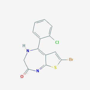 molecular formula C13H8BrClN2OS B154305 7-Bromo-5-(2-chlorophenyl)-1,3-dihydro-2H-thieno(2,3-e)(1,4)diazepin-2-one CAS No. 40017-65-0
