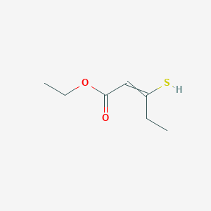 molecular formula C7H12O2S B15430705 Ethyl 3-sulfanylpent-2-enoate CAS No. 89745-54-0