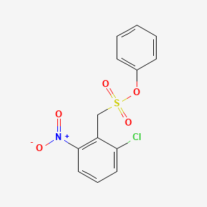 molecular formula C13H10ClNO5S B15430720 Phenyl (2-chloro-6-nitrophenyl)methanesulfonate CAS No. 89841-07-6