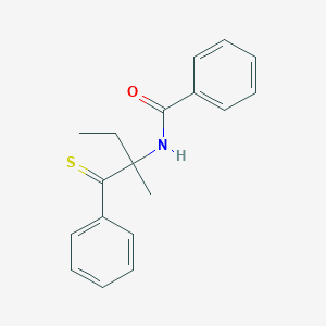 molecular formula C18H19NOS B15430732 N-(2-Methyl-1-phenyl-1-sulfanylidenebutan-2-yl)benzamide CAS No. 89873-92-7