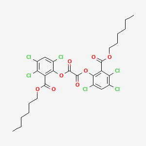 molecular formula C28H28Cl6O8 B15430745 Bis{3,4,6-trichloro-2-[(hexyloxy)carbonyl]phenyl} ethanedioate CAS No. 90041-15-9