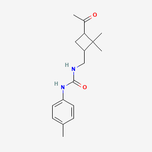 molecular formula C17H24N2O2 B15430811 N-[(3-Acetyl-2,2-dimethylcyclobutyl)methyl]-N'-(4-methylphenyl)urea CAS No. 90156-33-5