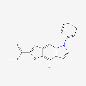 molecular formula C18H12ClNO3 B15431122 Methyl 8-chloro-5-phenyl-5H-furo[2,3-F]indole-2-carboxylate CAS No. 88062-33-3
