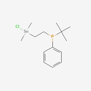 molecular formula C14H24ClPSn B15431159 tert-Butyl{2-[chloro(dimethyl)stannyl]ethyl}phenylphosphane CAS No. 90127-36-9
