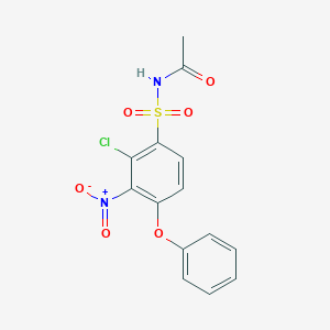 molecular formula C14H11ClN2O6S B15431247 N-(2-Chloro-3-nitro-4-phenoxybenzene-1-sulfonyl)acetamide CAS No. 88344-71-2