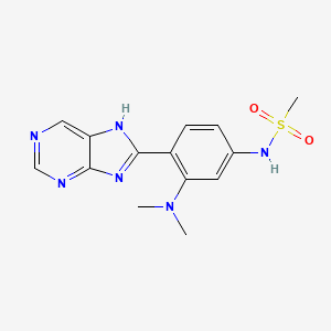molecular formula C14H16N6O2S B15431282 N-[3-(Dimethylamino)-4-(7H-purin-8-yl)phenyl]methanesulfonamide CAS No. 89469-23-8