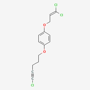 molecular formula C14H13Cl3O2 B15431367 1-[(5-Chloropent-4-yn-1-yl)oxy]-4-[(3,3-dichloroprop-2-en-1-yl)oxy]benzene CAS No. 88334-93-4