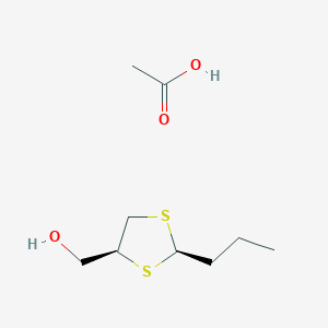 molecular formula C9H18O3S2 B15431534 acetic acid;[(2R,4S)-2-propyl-1,3-dithiolan-4-yl]methanol CAS No. 88101-63-7