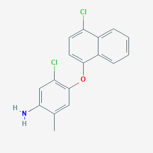 molecular formula C17H13Cl2NO B15431545 5-Chloro-4-[(4-chloronaphthalen-1-yl)oxy]-2-methylaniline CAS No. 90040-39-4