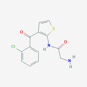 molecular formula C13H11ClN2O2S B154316 2-amino-N-[3-(2-chlorobenzoyl)thiophen-2-yl]acetamide CAS No. 36811-56-0