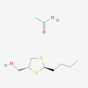 molecular formula C10H20O3S2 B15431633 acetic acid;[(2R,4R)-2-butyl-1,3-dithiolan-4-yl]methanol CAS No. 88122-69-4