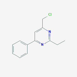 molecular formula C13H13ClN2 B15431679 4-(Chloromethyl)-2-ethyl-6-phenylpyrimidine CAS No. 89966-80-3