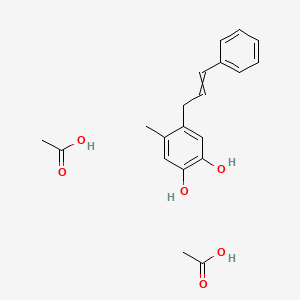 molecular formula C20H24O6 B15432013 Acetic acid;4-methyl-5-(3-phenylprop-2-enyl)benzene-1,2-diol CAS No. 89504-48-3