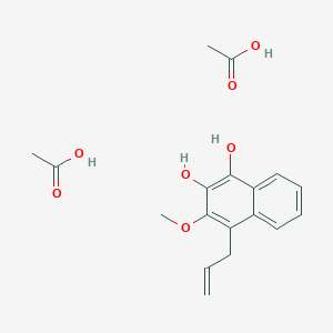 molecular formula C18H22O7 B15432291 Acetic acid;3-methoxy-4-prop-2-enylnaphthalene-1,2-diol CAS No. 89510-51-0