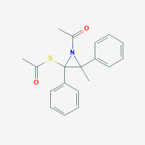 molecular formula C19H19NO2S B15432339 S-(1-Acetyl-3-methyl-2,3-diphenylaziridin-2-yl) ethanethioate CAS No. 89874-01-1