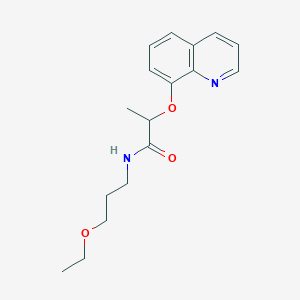 molecular formula C17H22N2O3 B15432374 N-(3-Ethoxypropyl)-2-[(quinolin-8-yl)oxy]propanamide CAS No. 88349-72-8